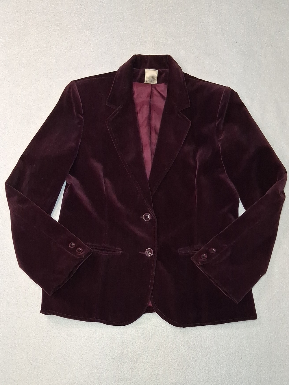 Vintage Women's Velvet Blazer Jacket - Deep Plum